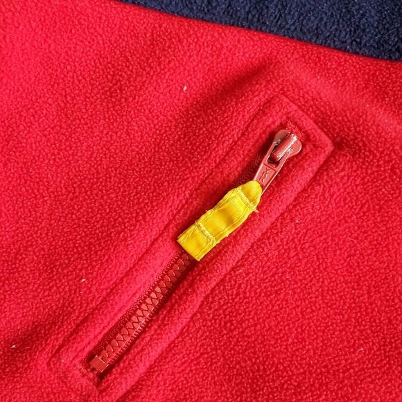 VTG Early Y2k Tommy Hilfiger Colorblock Full Zip Fleece Jacket Sz 18-24M - Picture 5 of 6